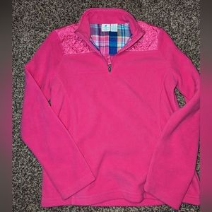 Caribbean Joe Women's Pink 1/4 Zip Fleece Pullover L
